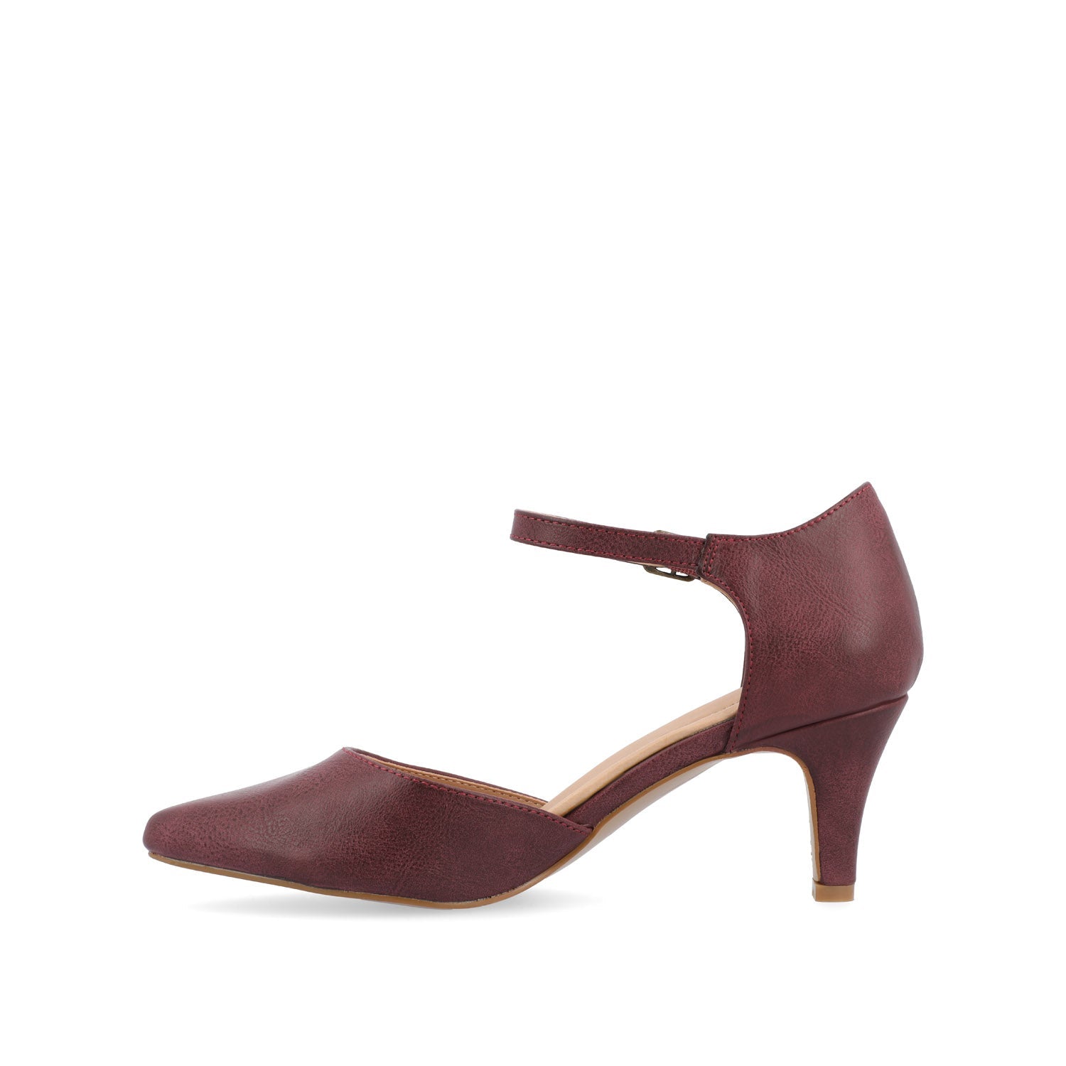 BETTIE D'ORSAY PUMP HEELS IN WIDE - Wine PU