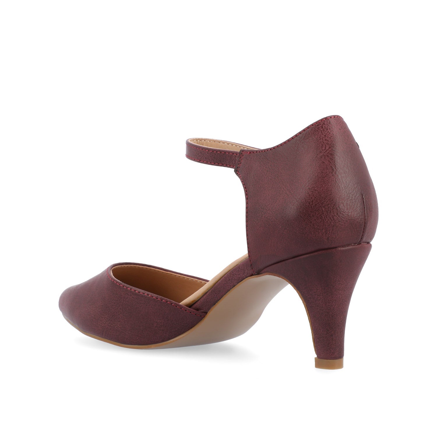 BETTIE D'ORSAY PUMP HEELS IN WIDE - Wine PU