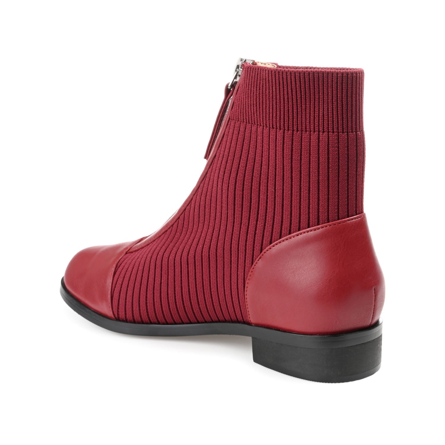 BEXLIE ZIP-UP BOOTIES IN KNIT FABRIC - Red