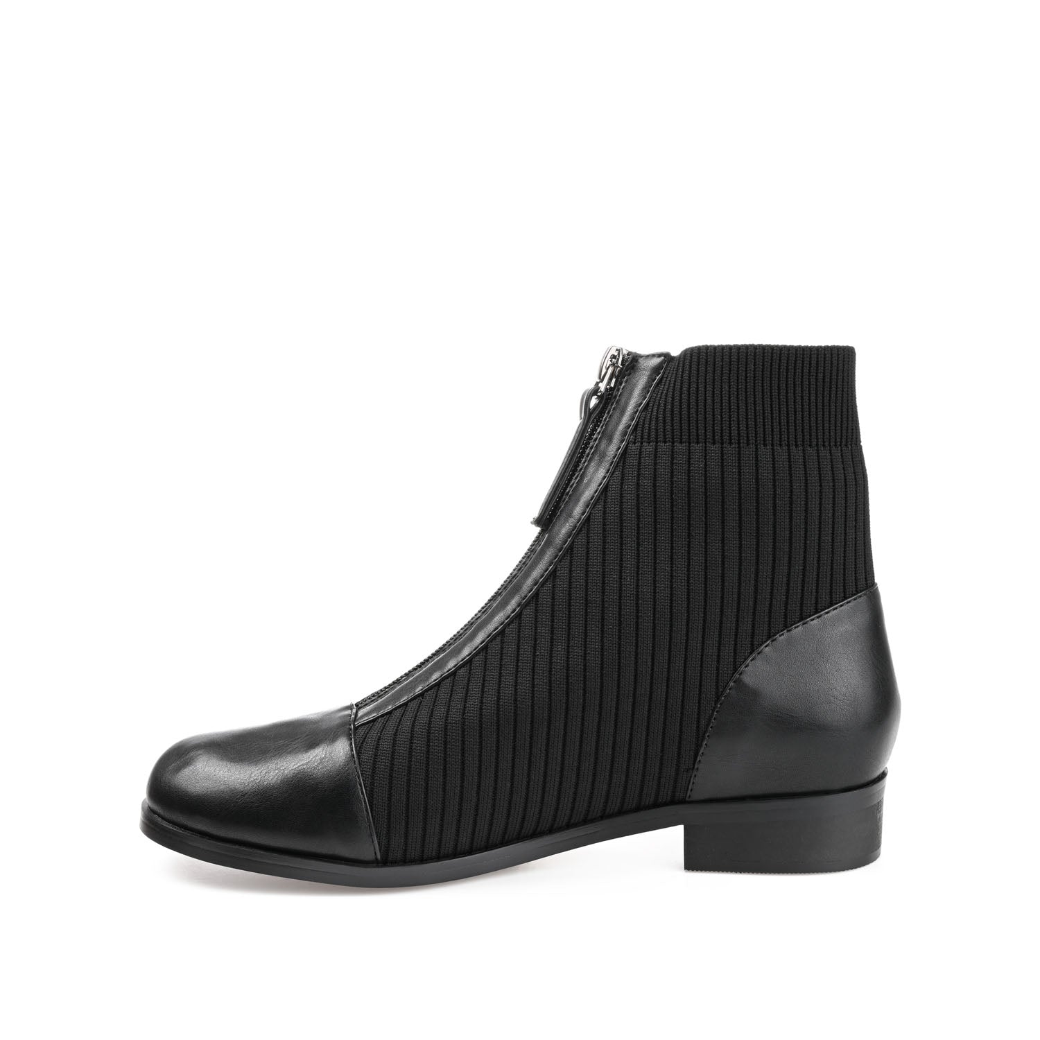 BEXLIE ZIP-UP BOOTIES IN KNIT FABRIC - Black