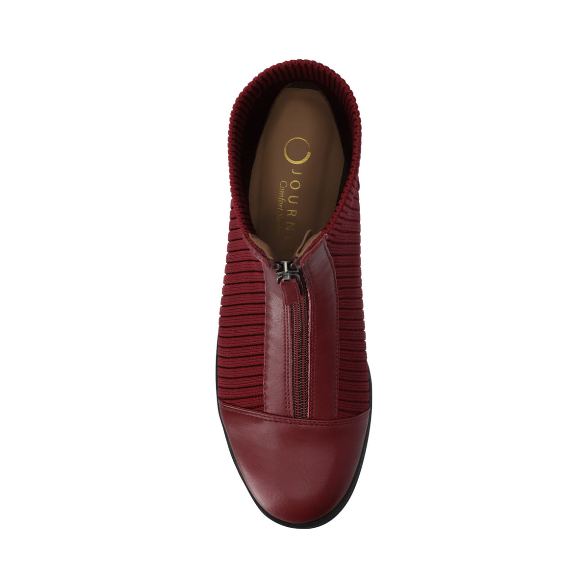 BEXLIE ZIP-UP BOOTIES IN KNIT FABRIC - Cranberry