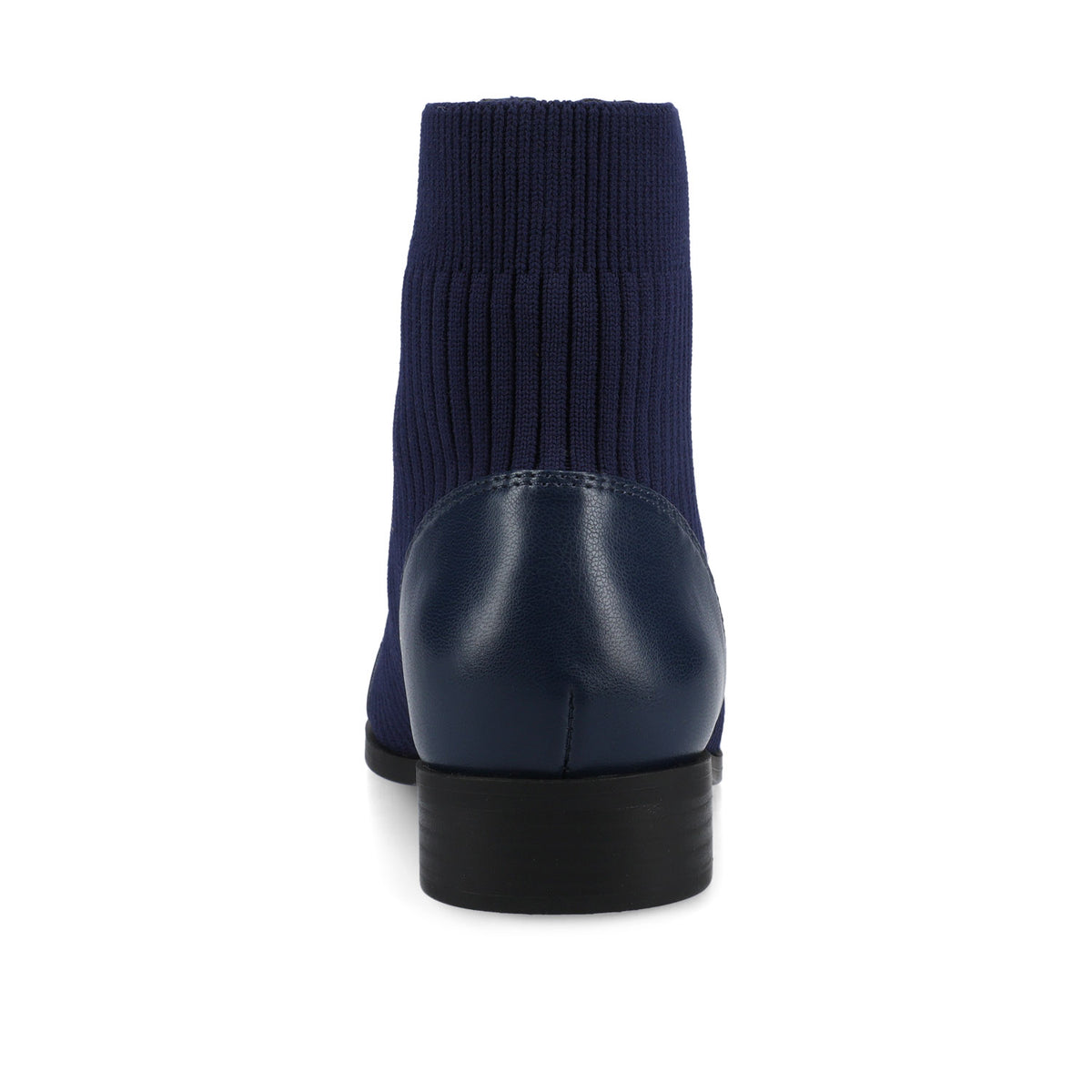 BEXLIE ZIP-UP BOOTIES IN KNIT FABRIC IN WIDE - Navy