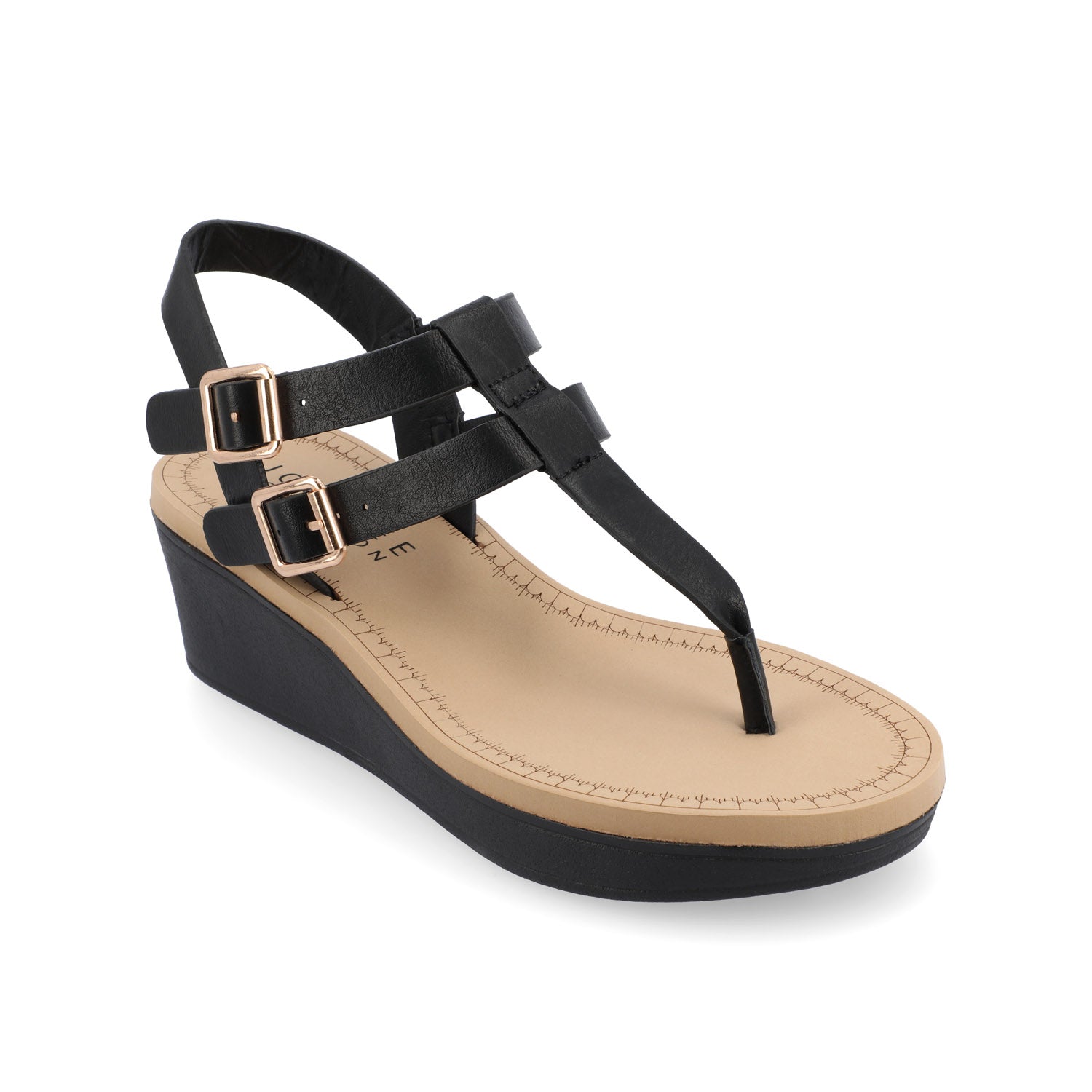 BIANCA WEDGE HEELED SANDALS IN CLASSIC COLORS - Black