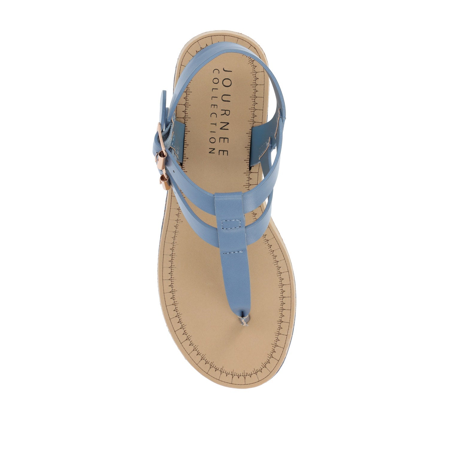 BIANCA WEDGE HEELED SANDALS IN VEGAN LEATHER - Blue PU