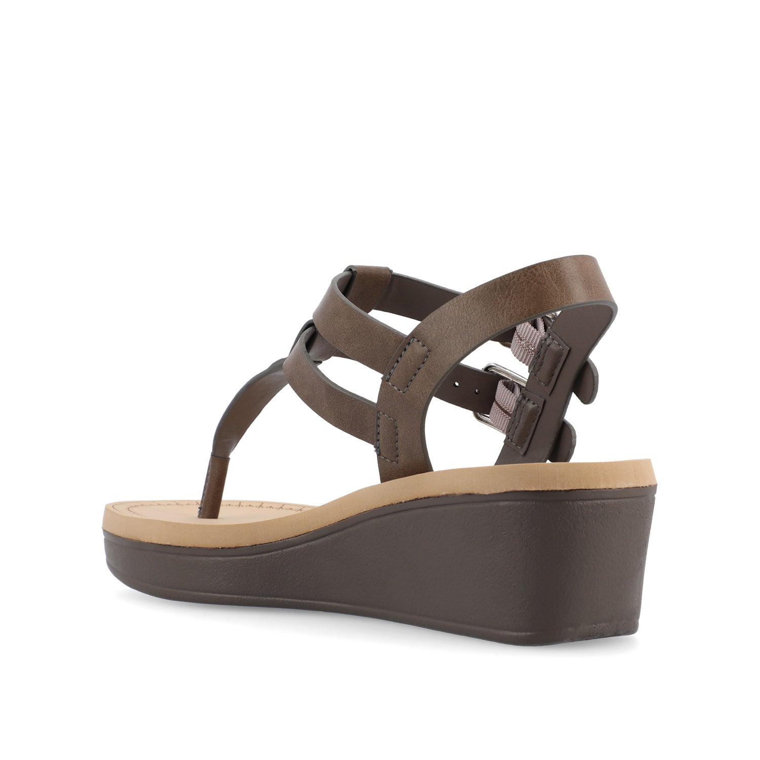 BIANCA WEDGE HEELED SANDALS IN VEGAN LEATHER - Grey PU