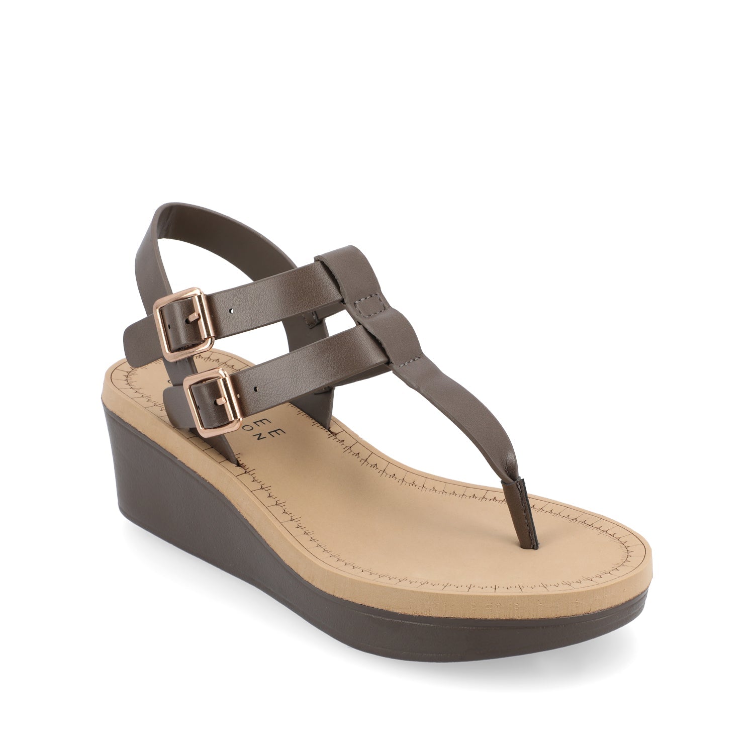 BIANCA WEDGE SANDALS IN WIDE - Brown
