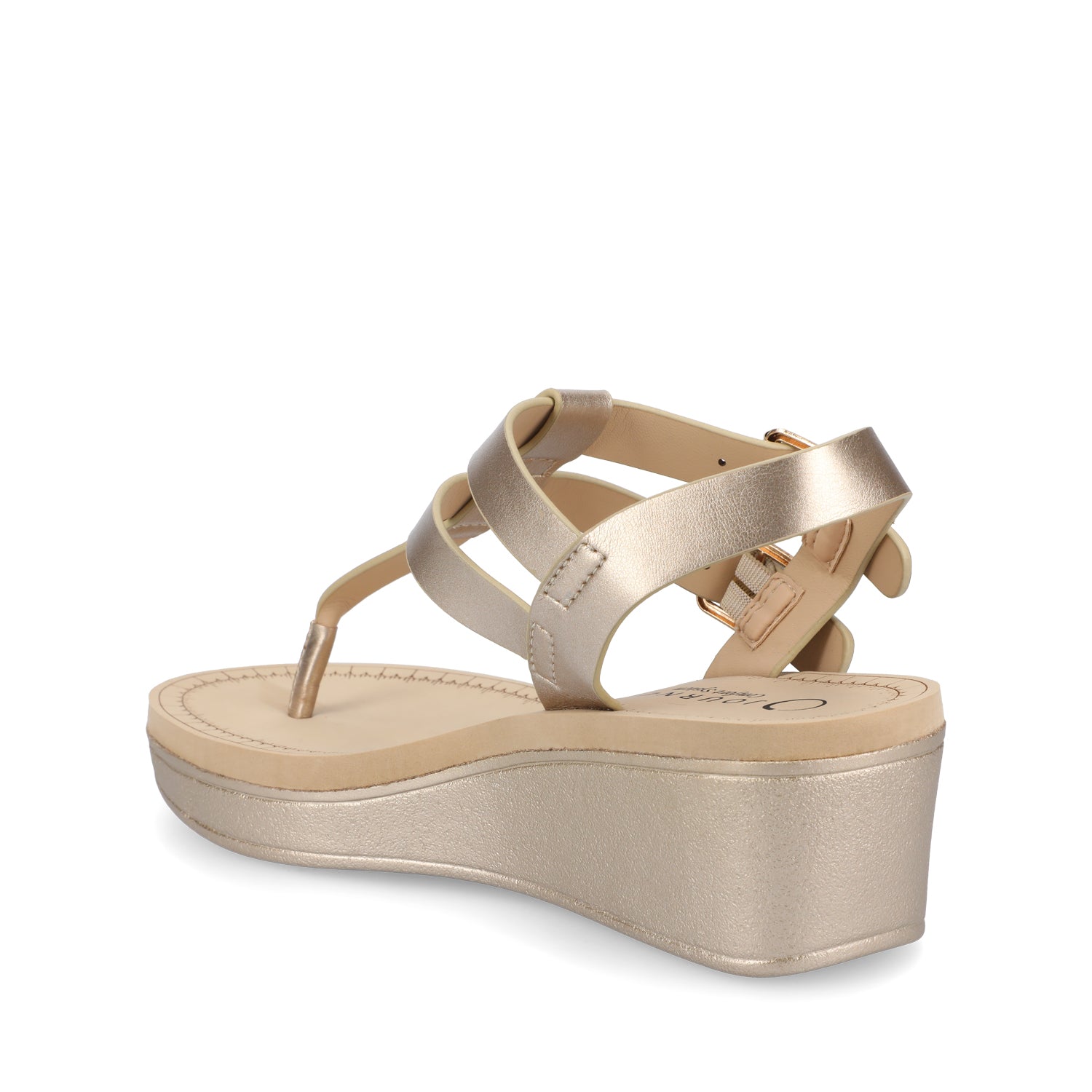 BIANCA WEDGE SANDALS IN WIDE - Champagne