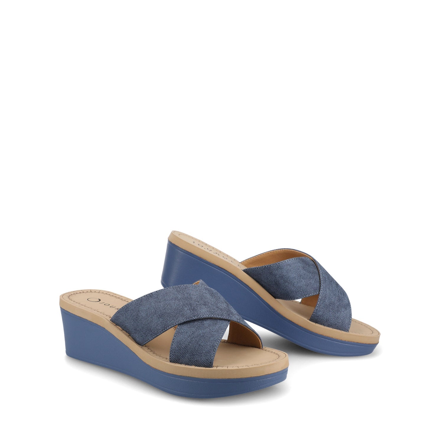 Biara Platform Wedge Sandals - Denim