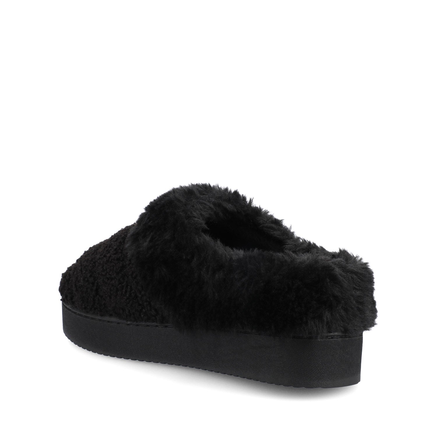 BLAIR SLIPPERS IN FAUX SUEDE - Black Shearling
