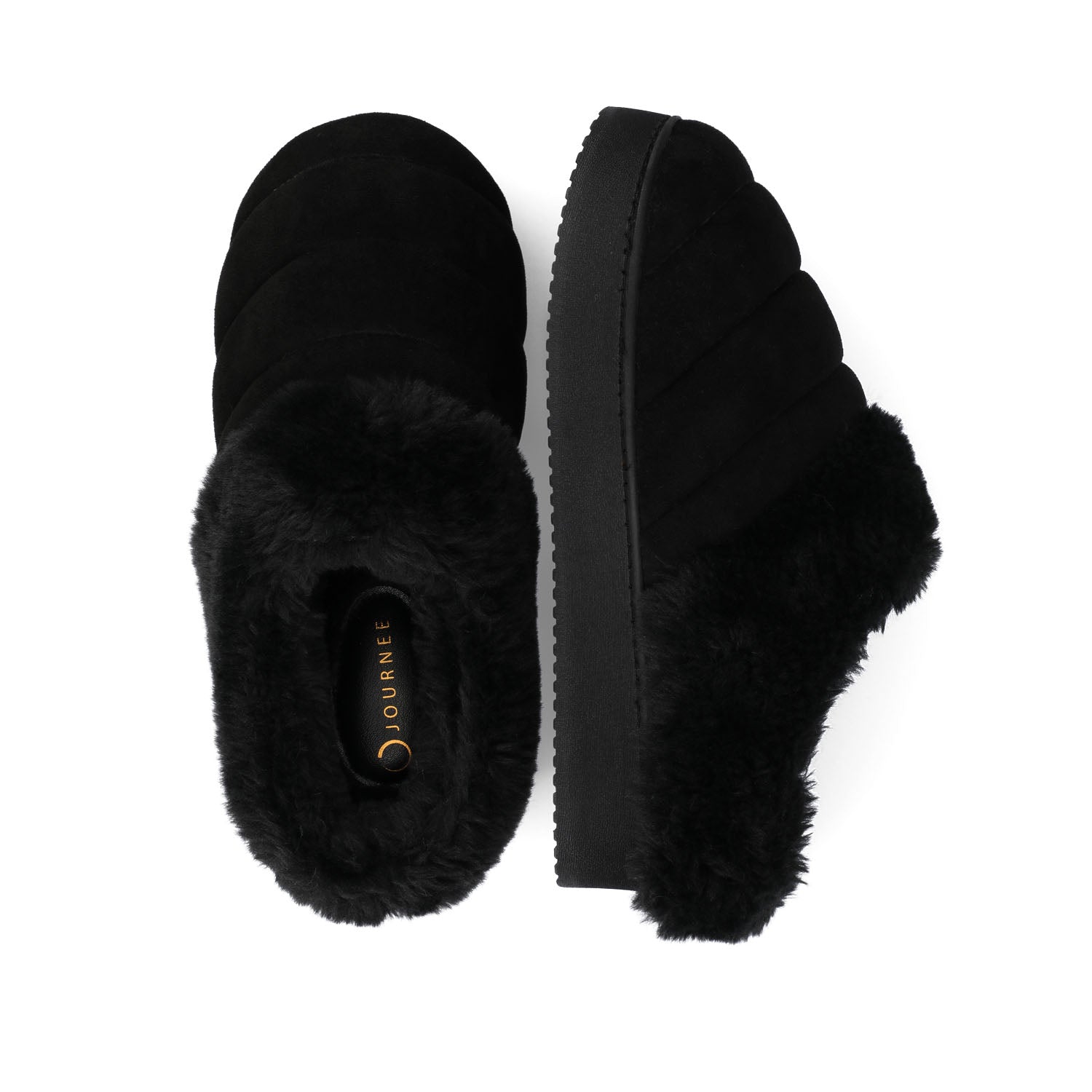 BLAIR SLIPPERS IN FAUX SUEDE - Black Faux Suede