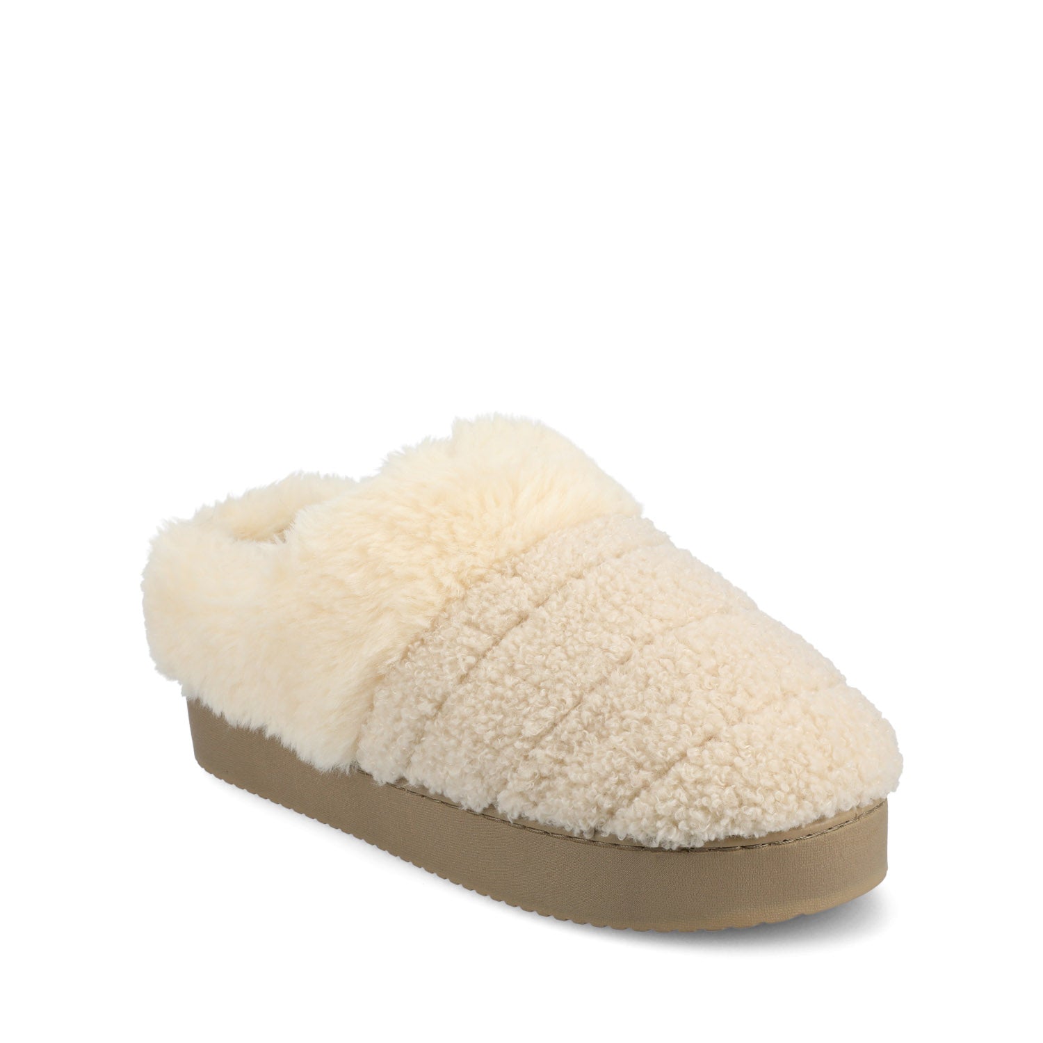 BLAIR SLIPPERS IN FAUX SUEDE - Natural Shearling