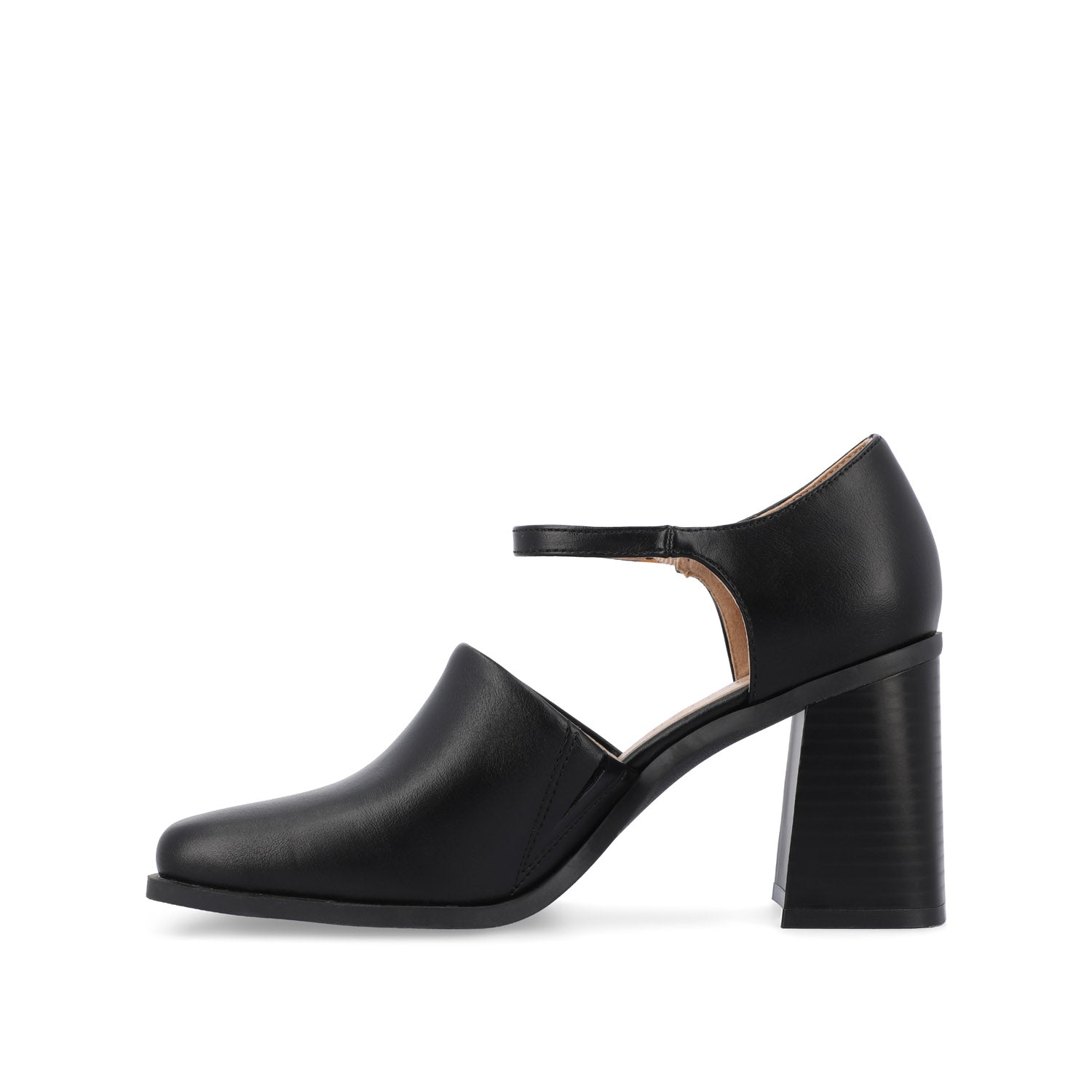 BOBBY LOAFER BLOCK HEELS IN VEGAN LEATHER - Black