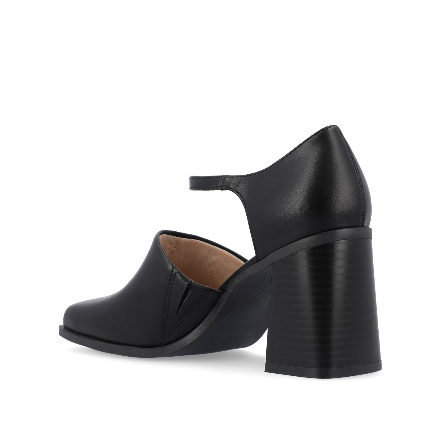 BOBBY LOAFER BLOCK HEELS IN VEGAN LEATHER - Black