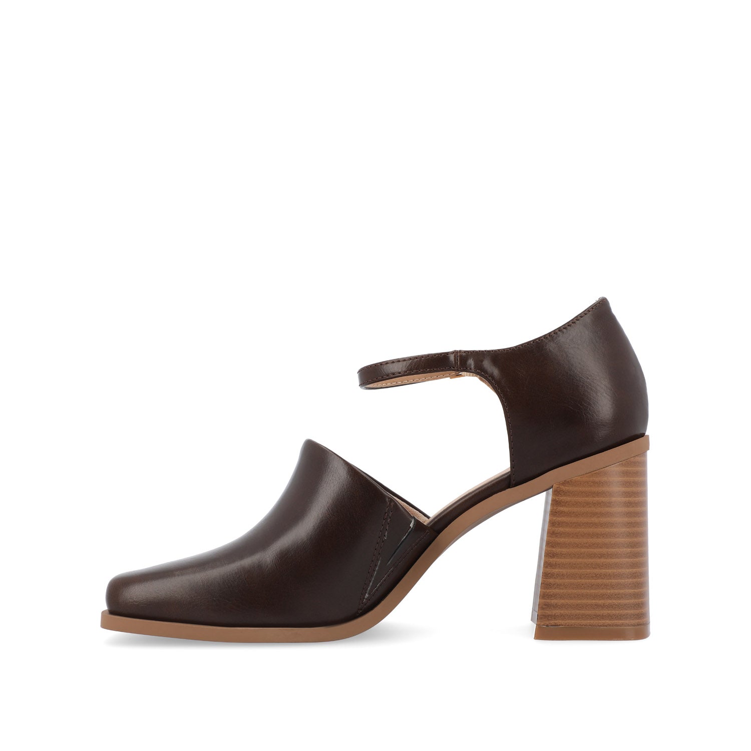 BOBBY LOAFER BLOCK HEELS IN VEGAN LEATHER - Brown