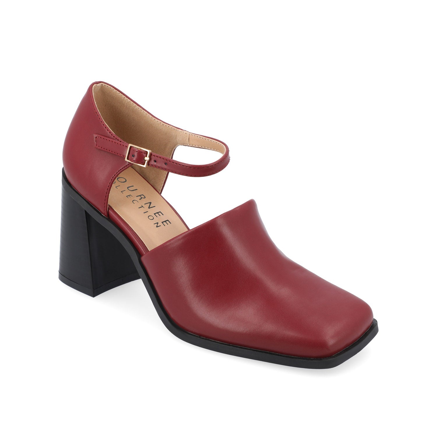 BOBBY LOAFER BLOCK HEELS IN VEGAN LEATHER - Red