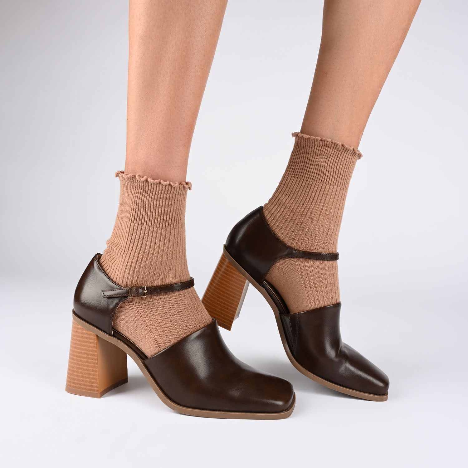 BOBBY LOAFER BLOCK HEELS IN VEGAN LEATHER