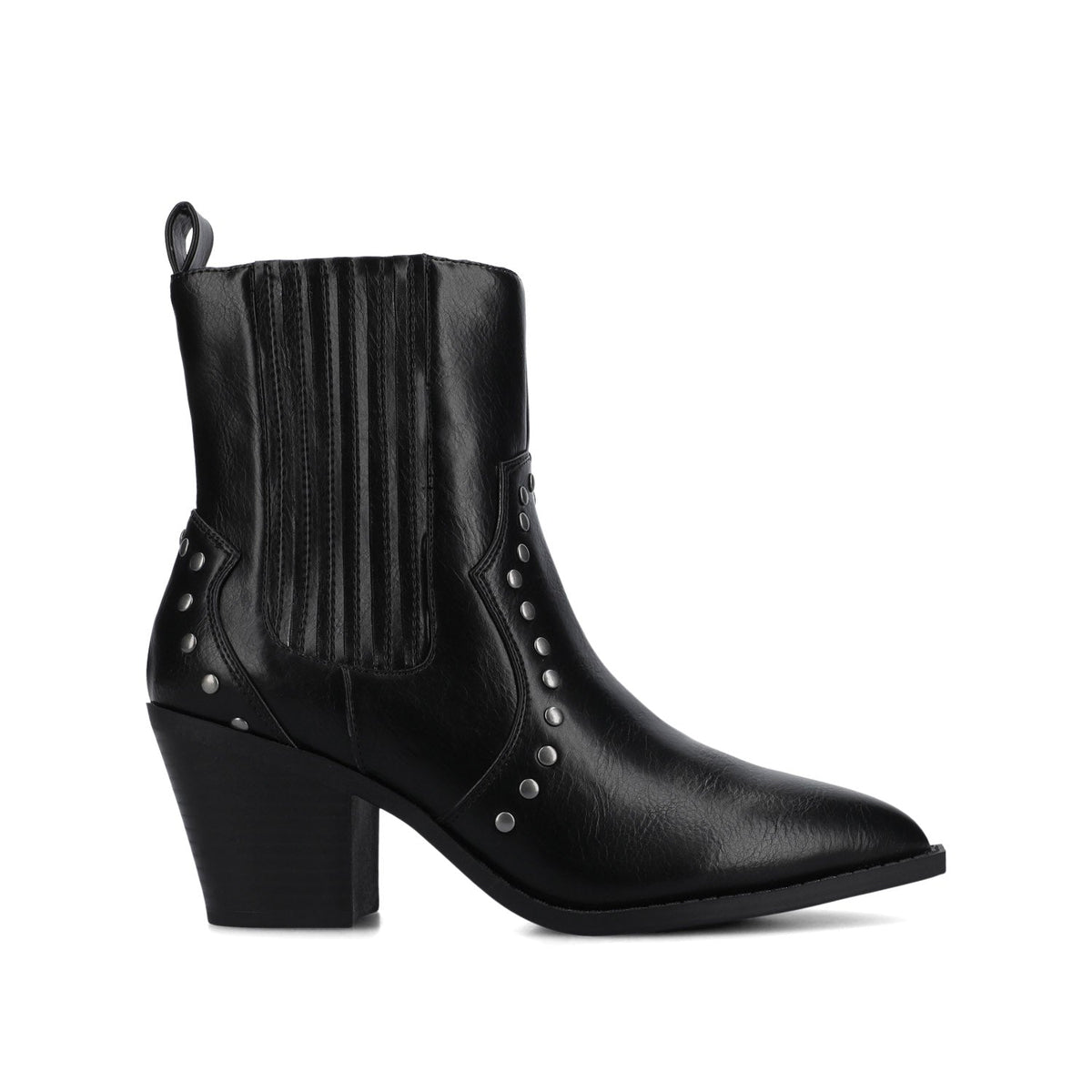 WITT | Low Heel Pull On Western Boot – LINEA Paolo Shoes Black Leather, Western, Ankle Boots main image 1