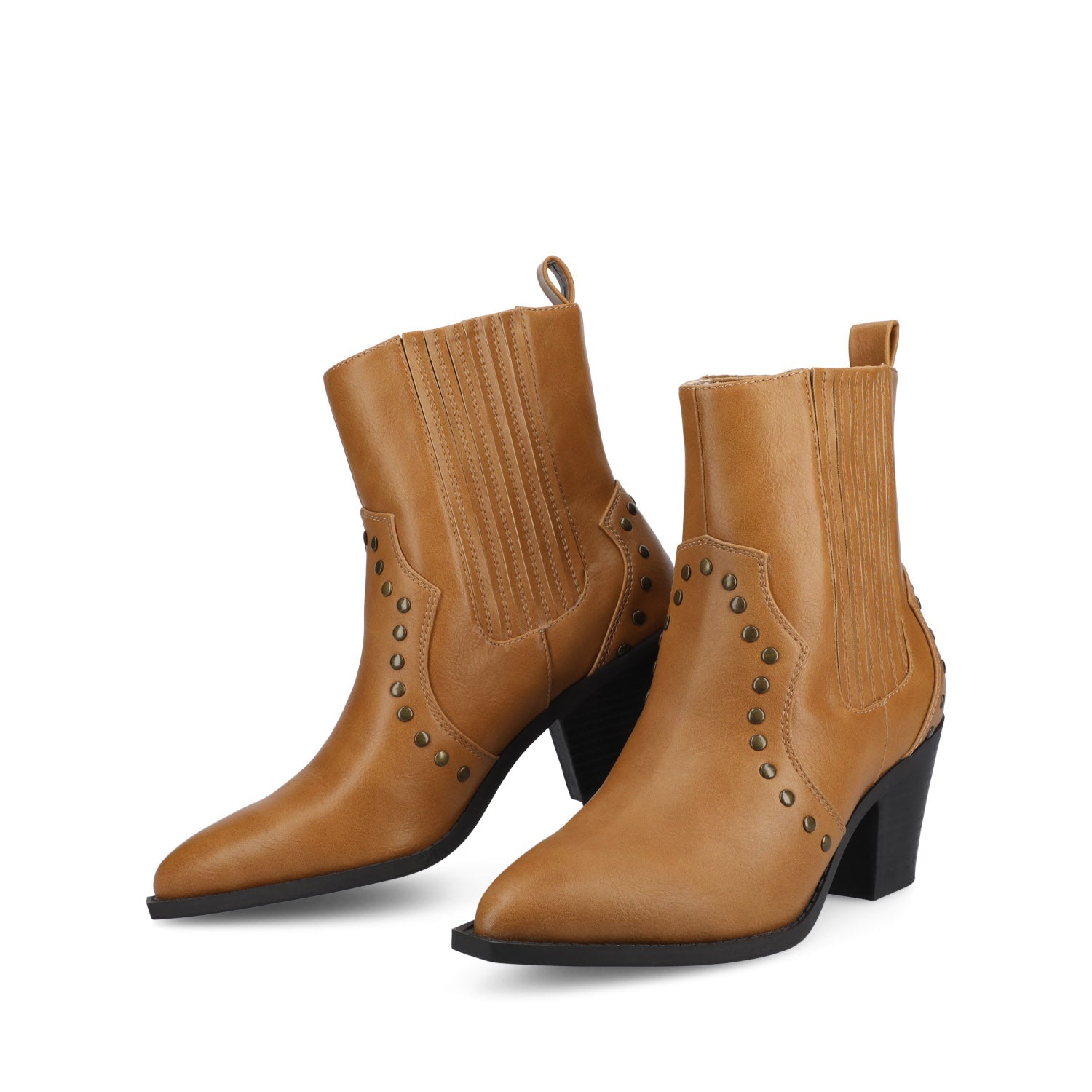 BRAYLEE WESTERN ANKLE BOOTIES - Tan