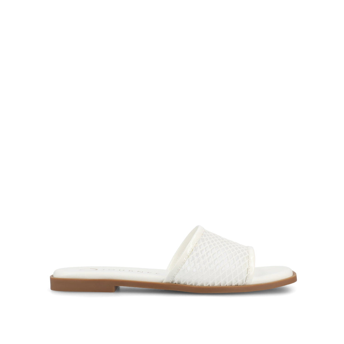 White Textured Slide Sandals Casual Slip-On Flats size 40 HADYN White Leather Sandal | Women main image 4