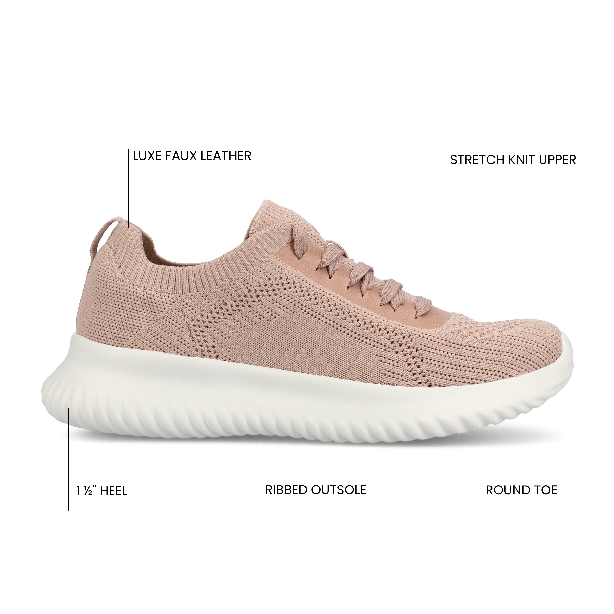 BRENA CASUAL SNEAKERS - Mauve Knit