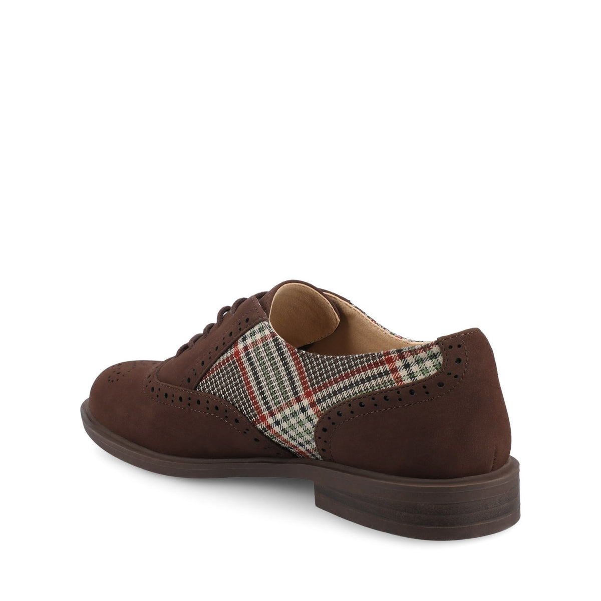 BRIA OXFORD SHOES - Cream Chocolate Plaid