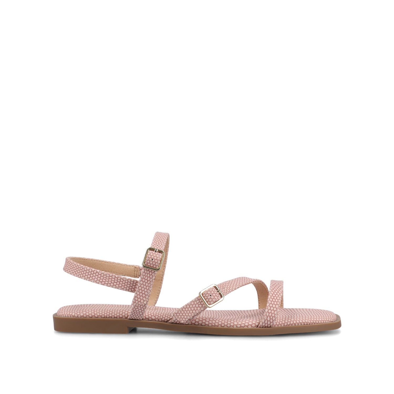 BRIANNA ANKLE STRAP SANDALS - Pink Lizard