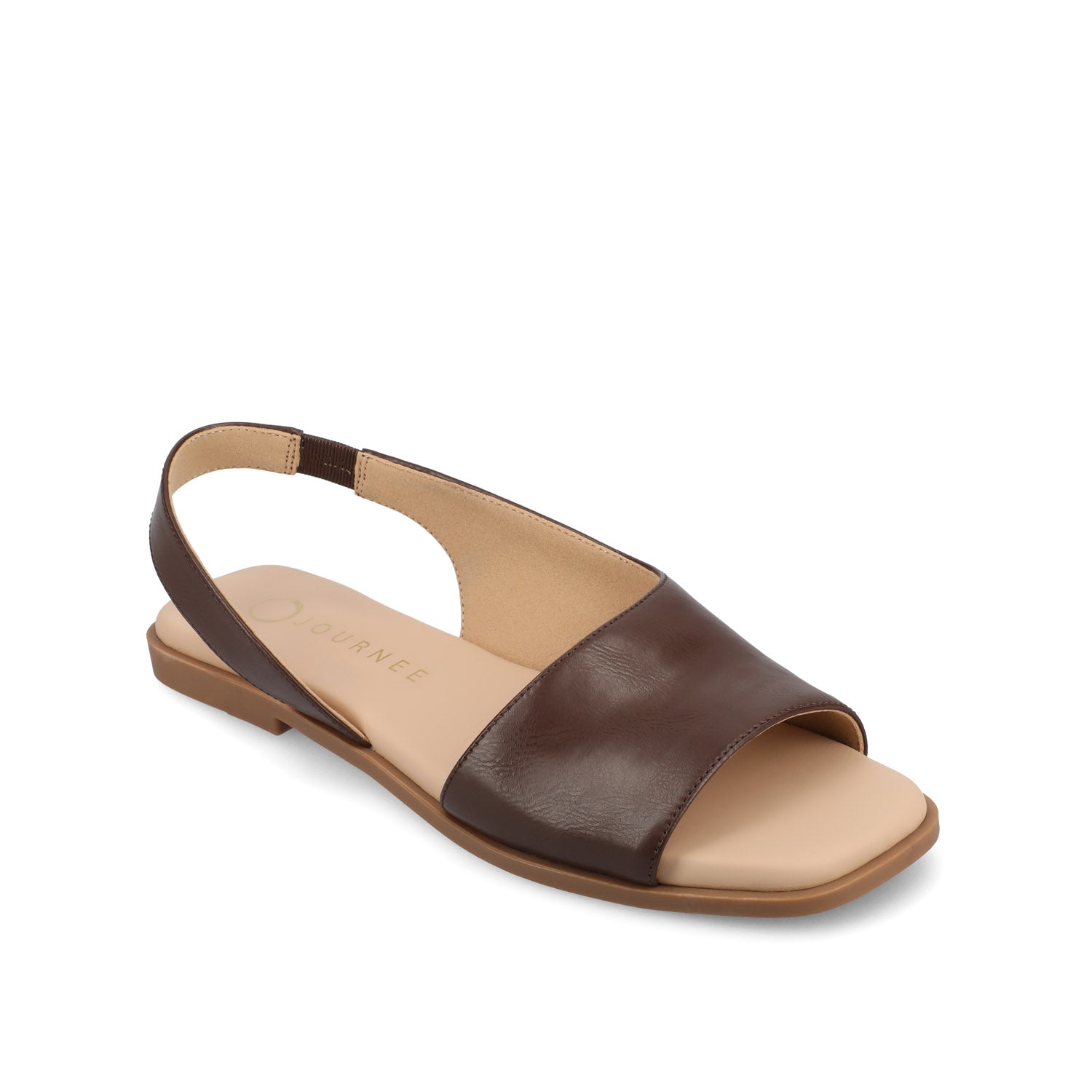 BRINSLEY VEGAN LEATHER SANDALS IN WIDE - Brown PU