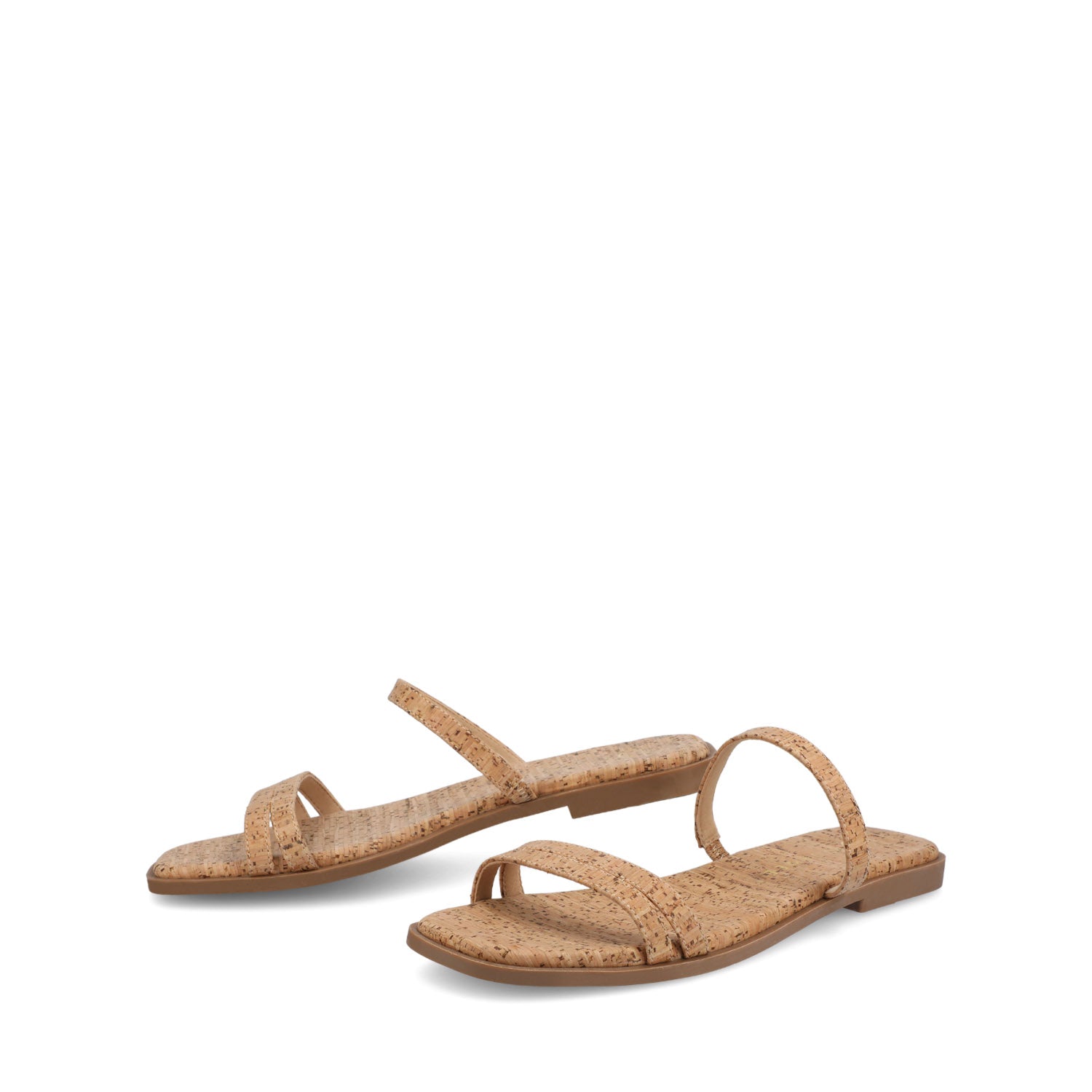 BRISA MULTI STRAP SLIDE SANDALS - Cork