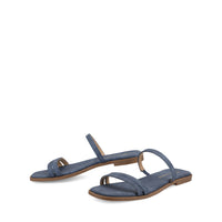 BRISA MULTI STRAP SLIDE SANDALS - Denim