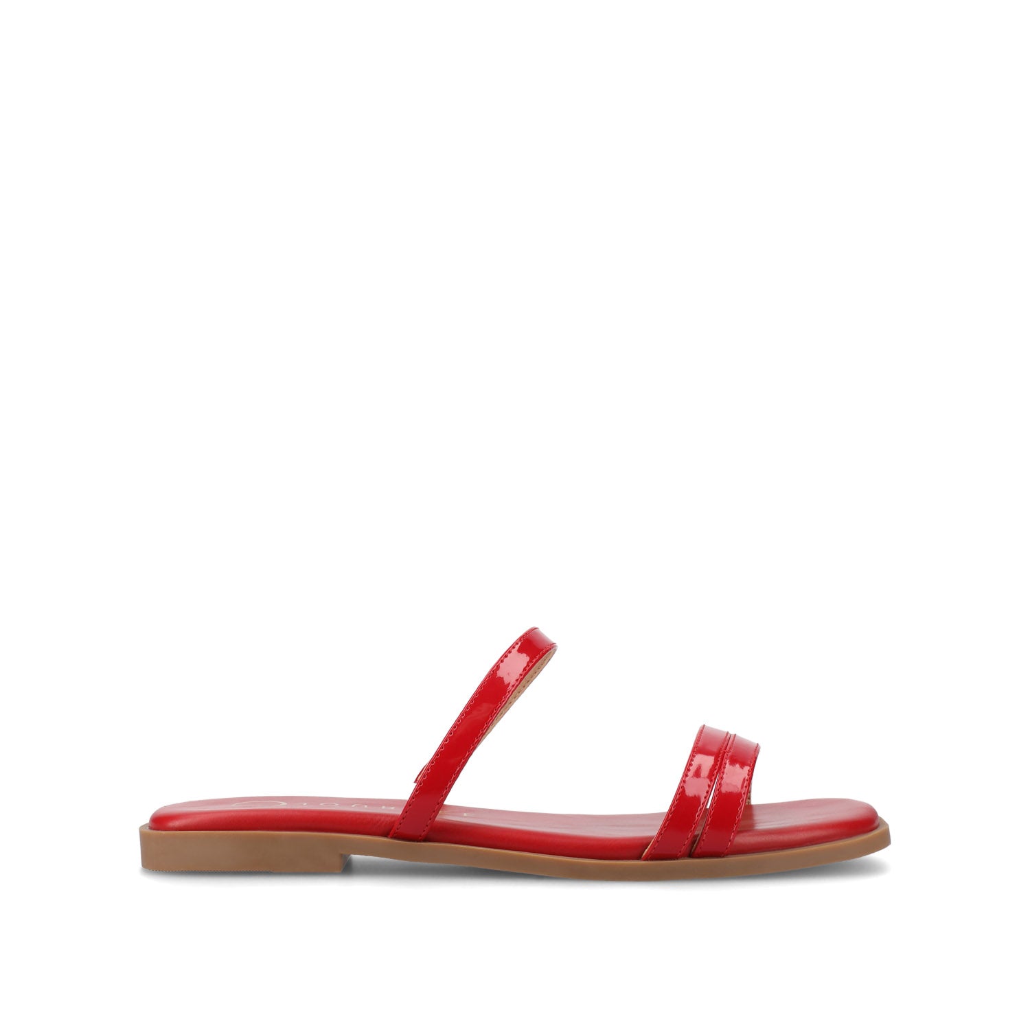 BRISA SLIDE SANDALS IN VEGAN LEATHER - Red Patent