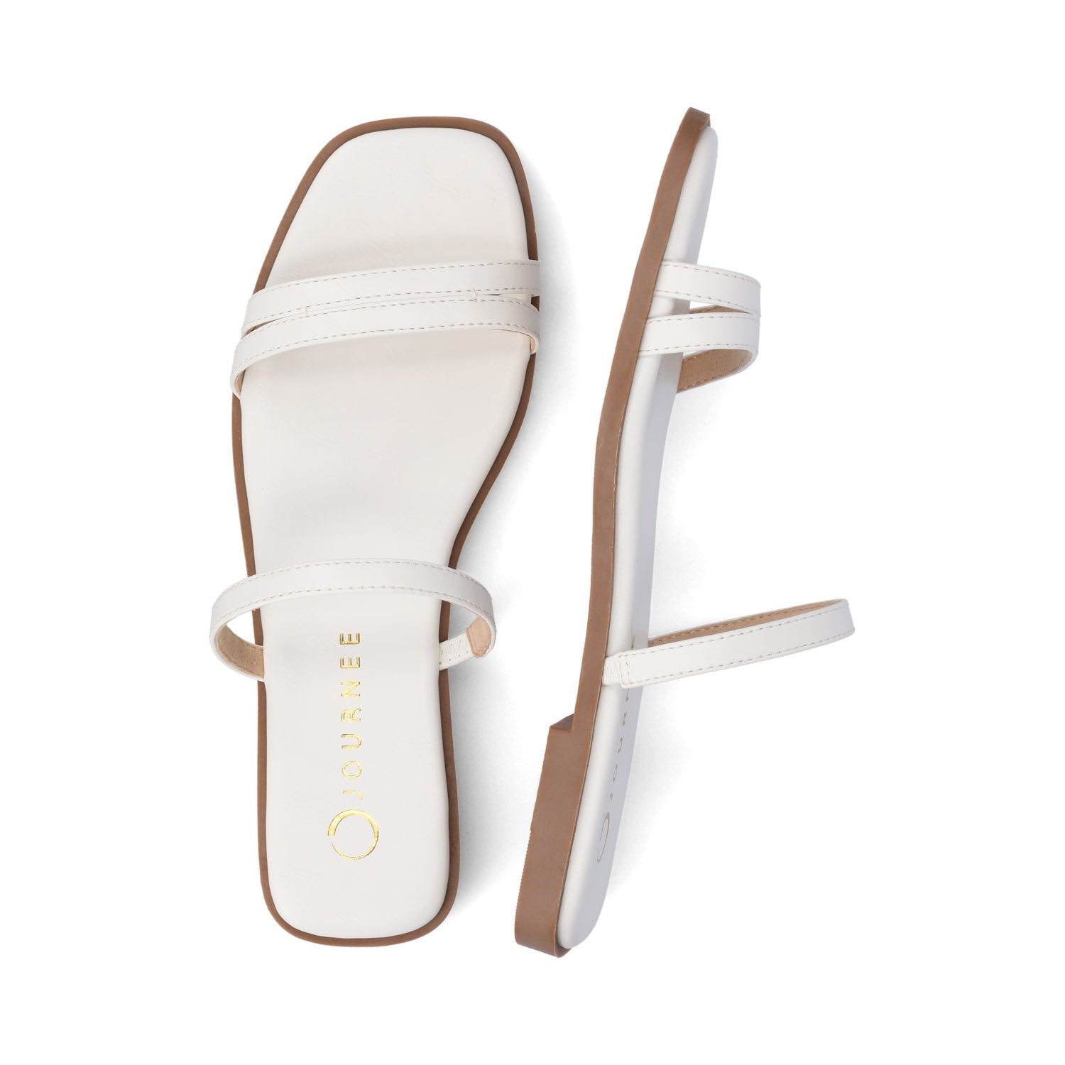 BRISA SLIDE SANDALS IN VEGAN LEATHER - White PU