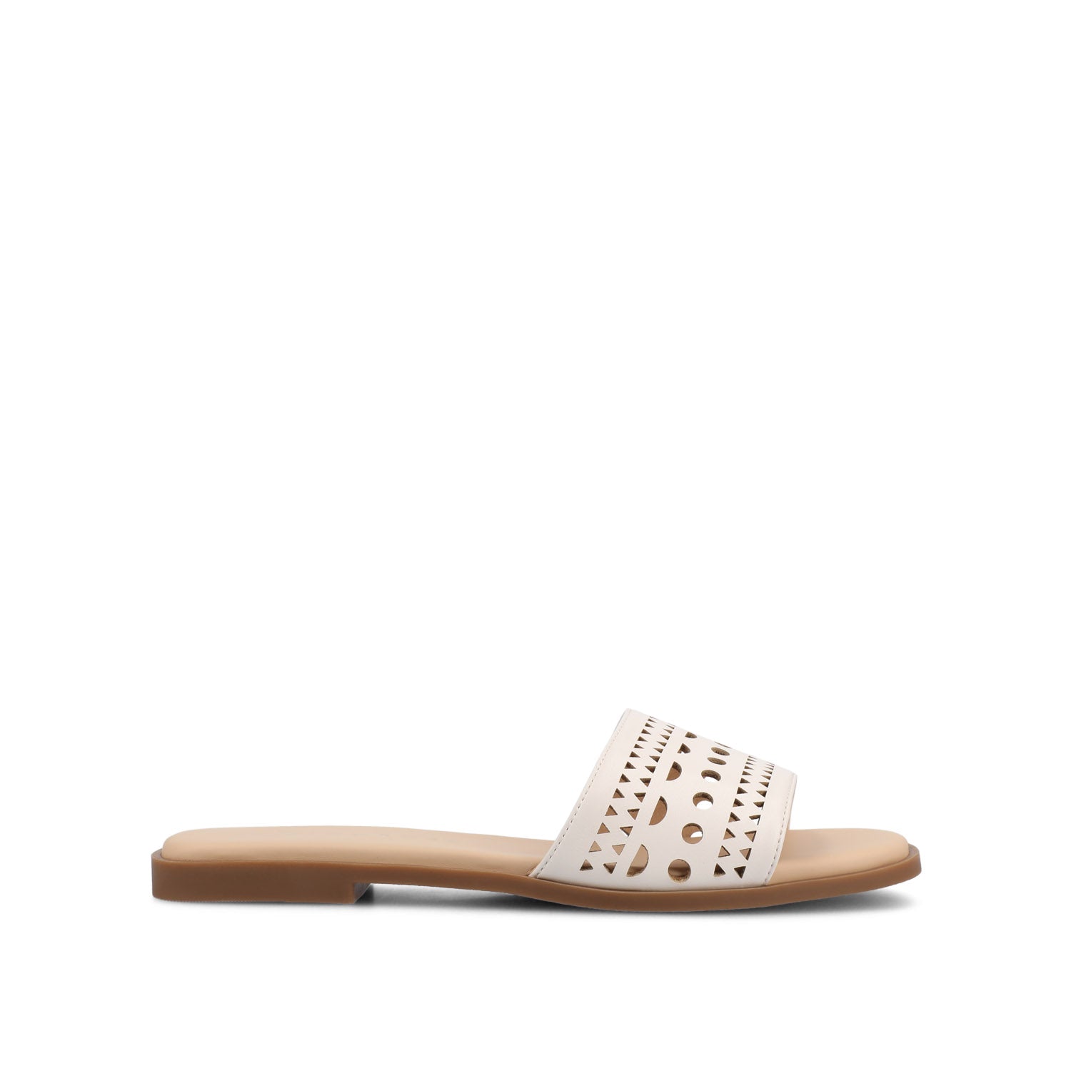 BRODIE SLIDE SANDALS IN VEGAN LEATHER - Bone PU