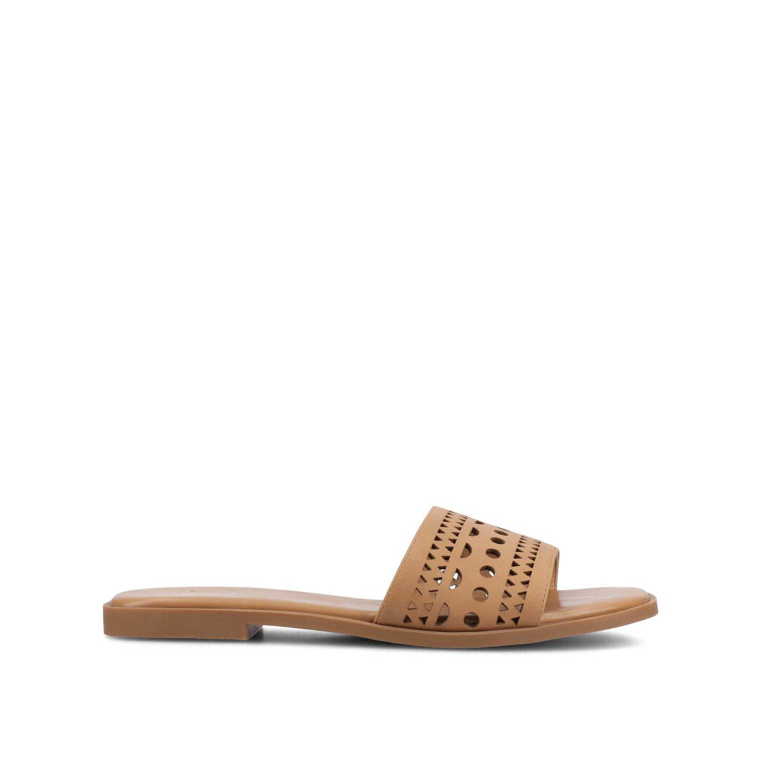 BRODIE SLIDE SANDALS IN VEGAN LEATHER