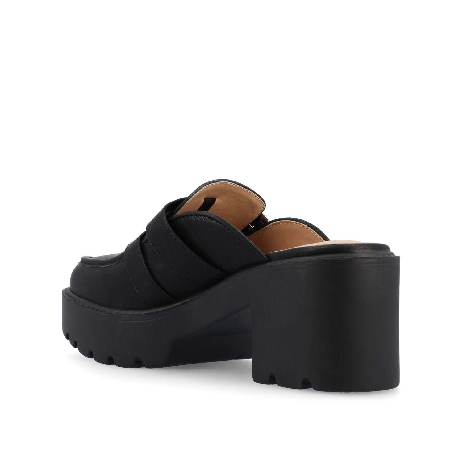 BRYDIE BLOCK HEEL LOAFERS IN VEGAN LEATHER