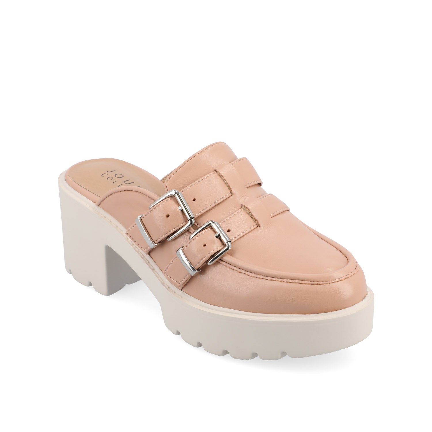 BRYDIE BLOCK HEEL LOAFERS IN VEGAN LEATHER