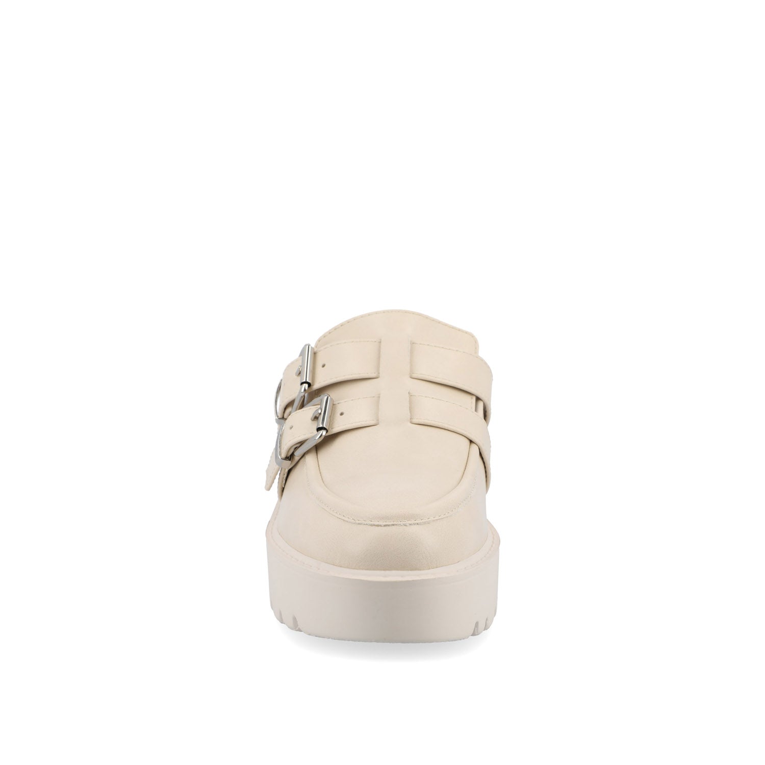 BRYDIE BLOCK HEEL LOAFERS IN VEGAN LEATHER - Off White