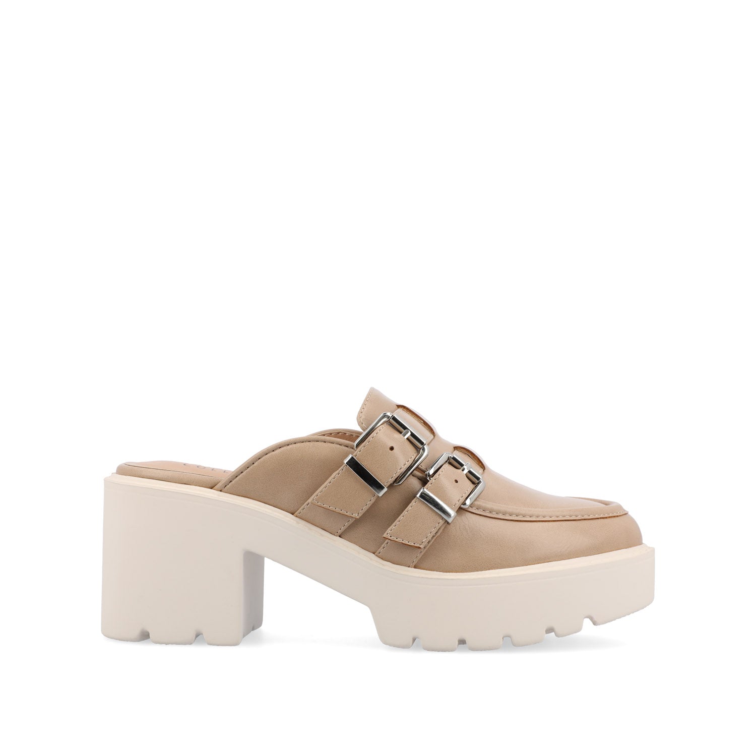 BRYDIE BLOCK HEEL LOAFERS IN VEGAN LEATHER - Tan