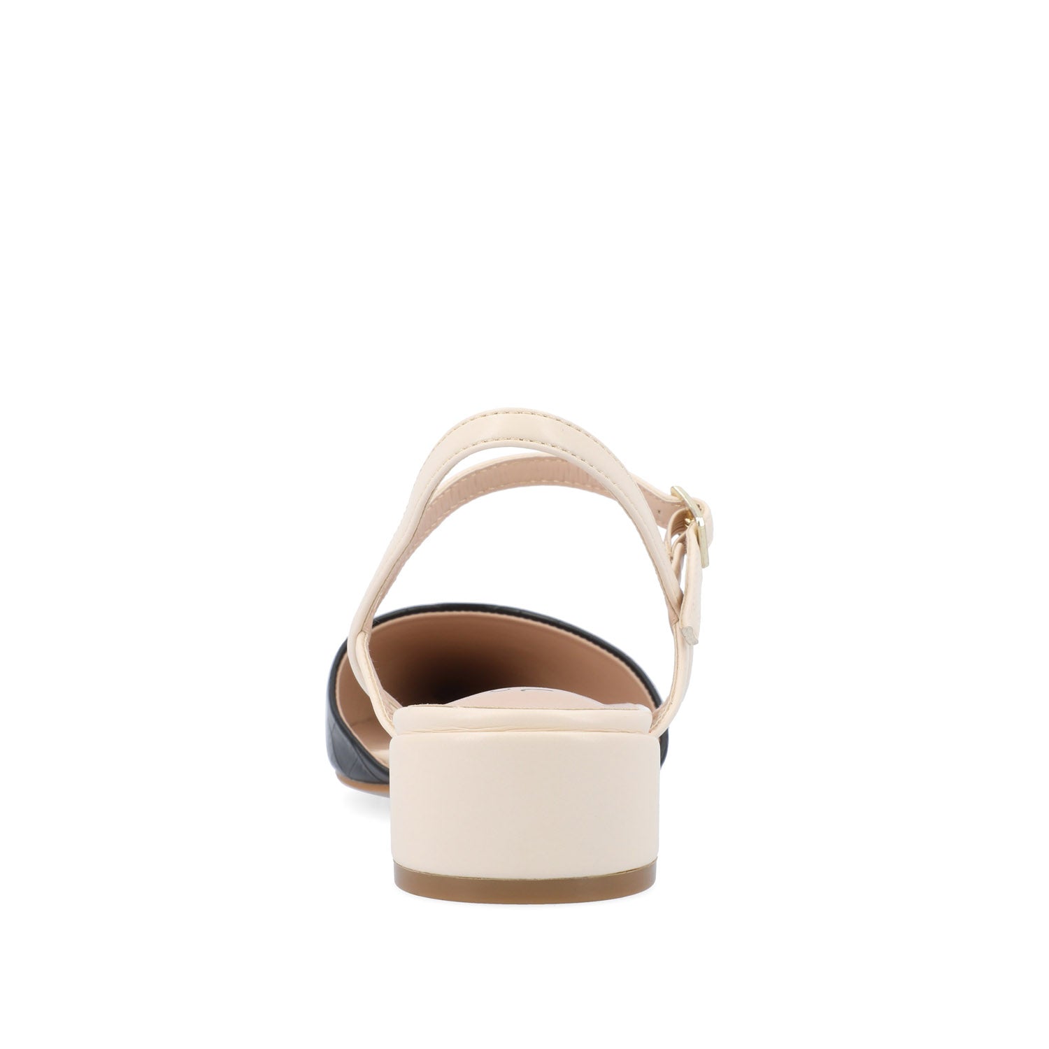 BRYNN LOW BLOCK HEELED FLATS IN VEGAN LEATHER