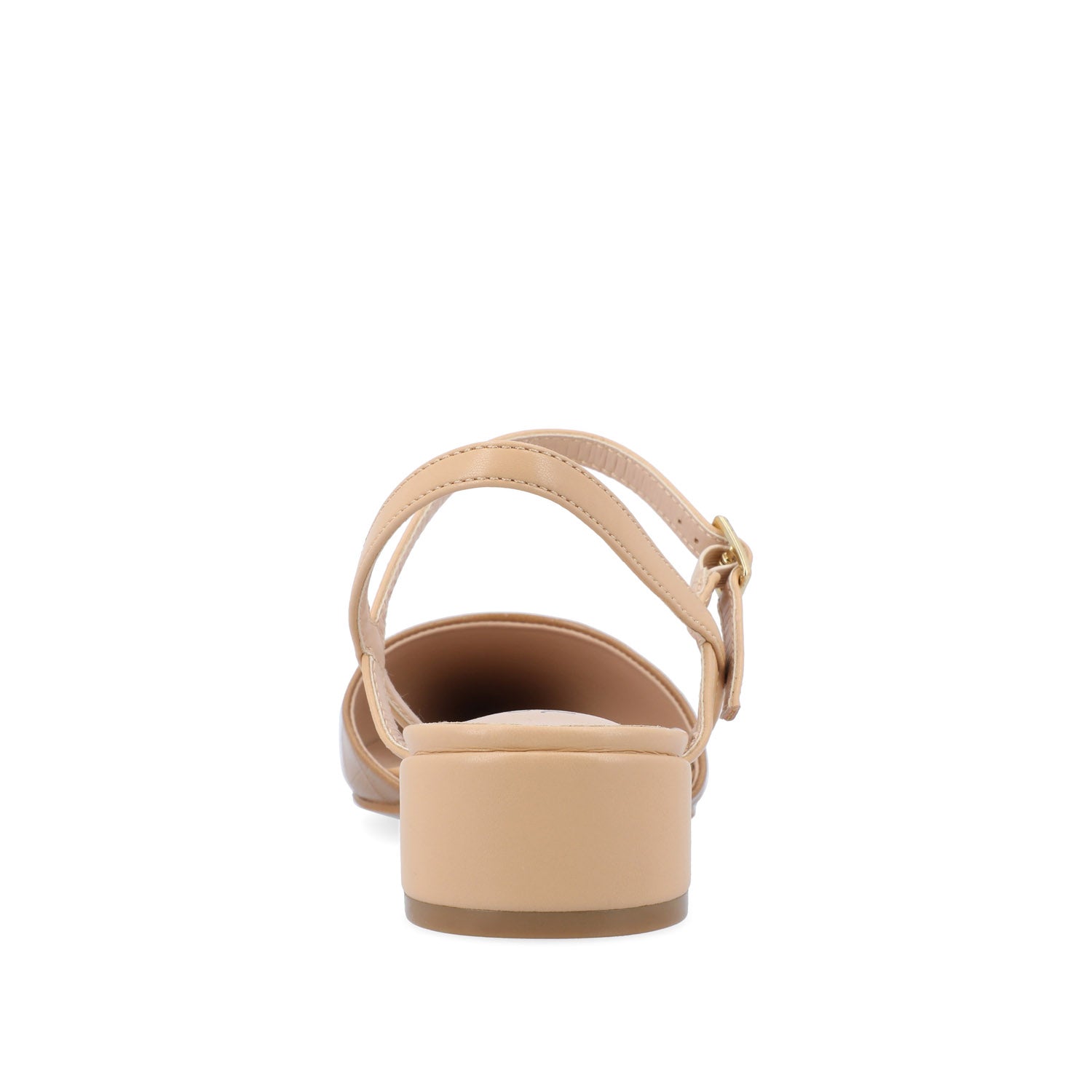 BRYNN LOW BLOCK HEELED FLATS IN VEGAN LEATHER