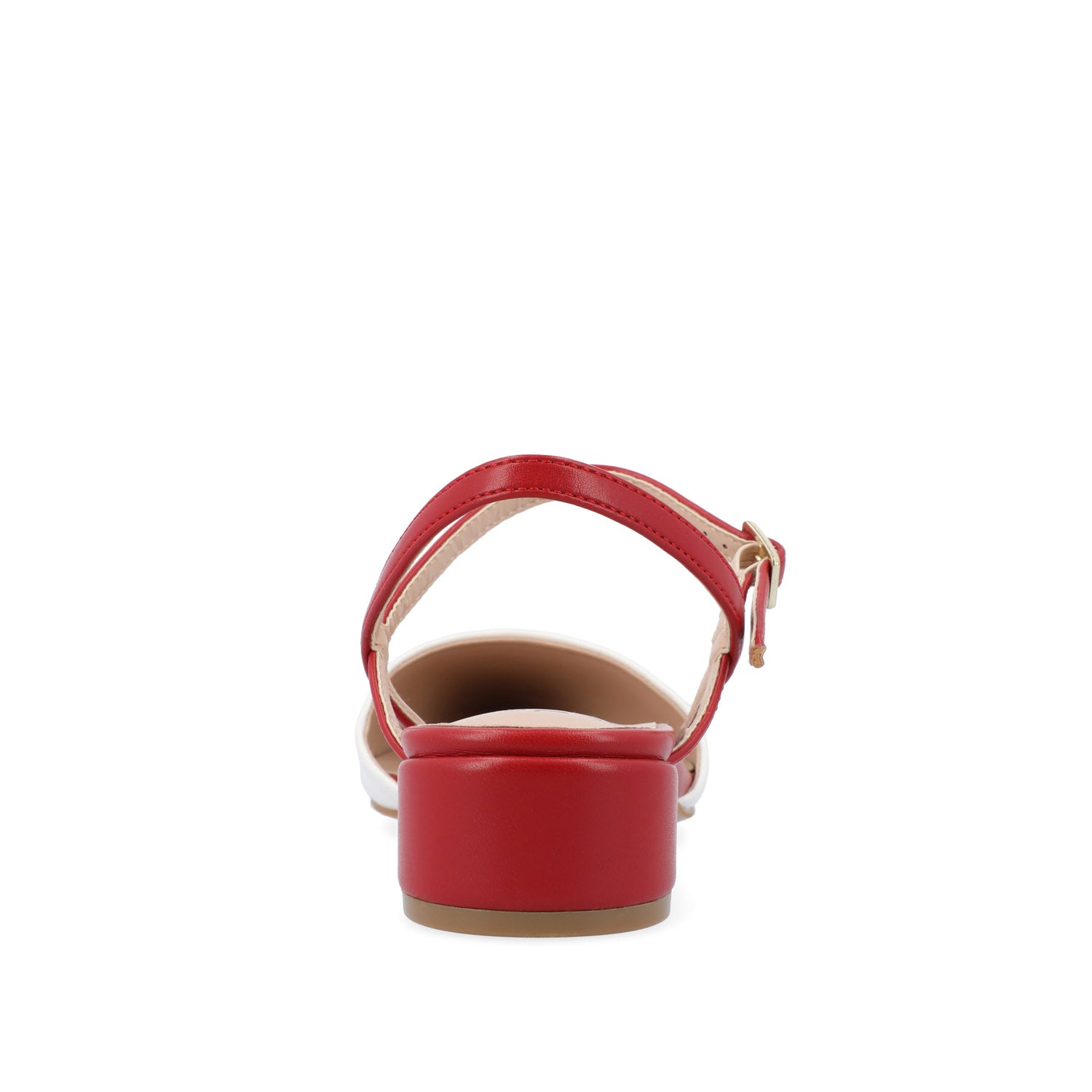 BRYNN LOW BLOCK HEELED FLATS IN VEGAN LEATHER