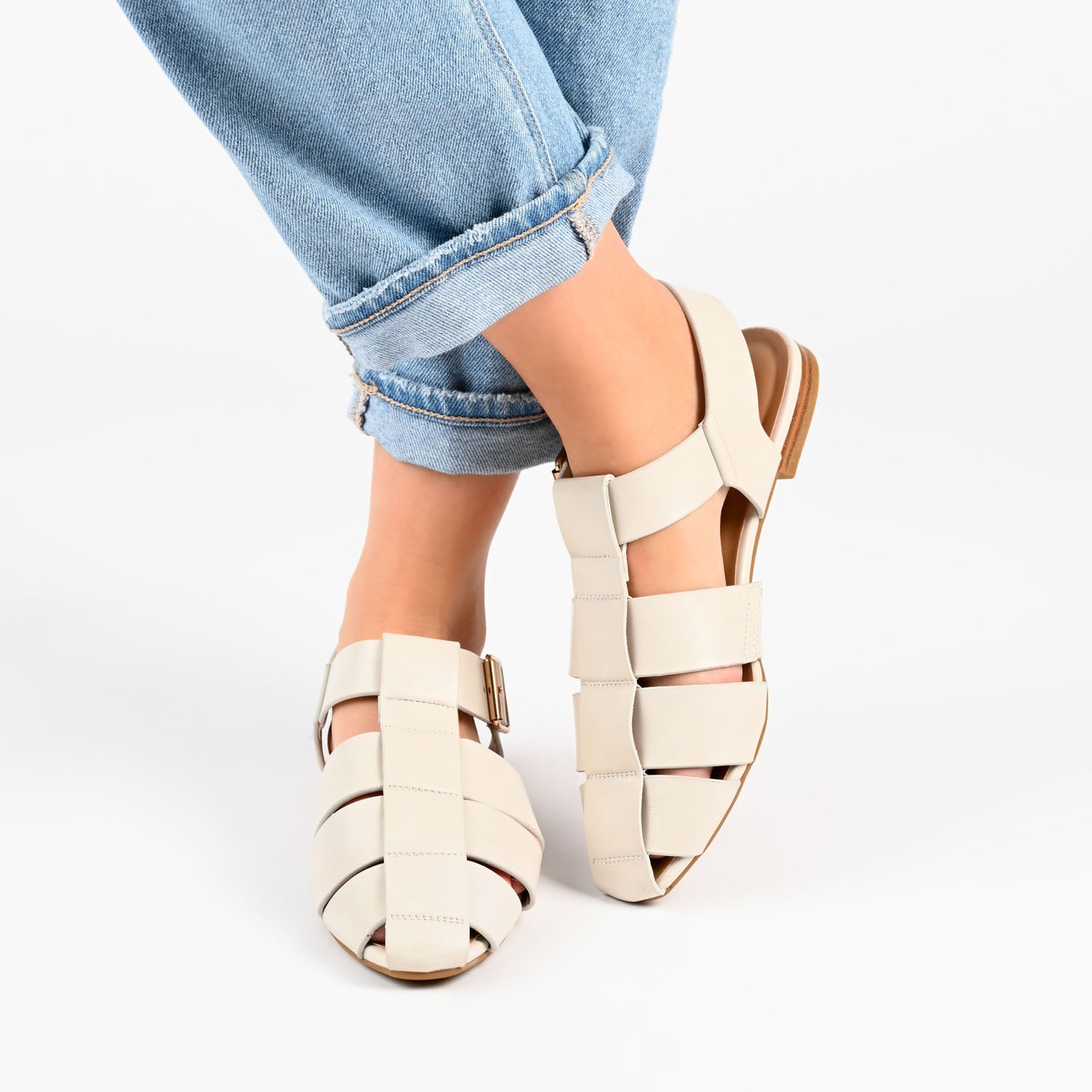 CAILINNA FISHERMAN SANDALS IN WIDE - Ivory