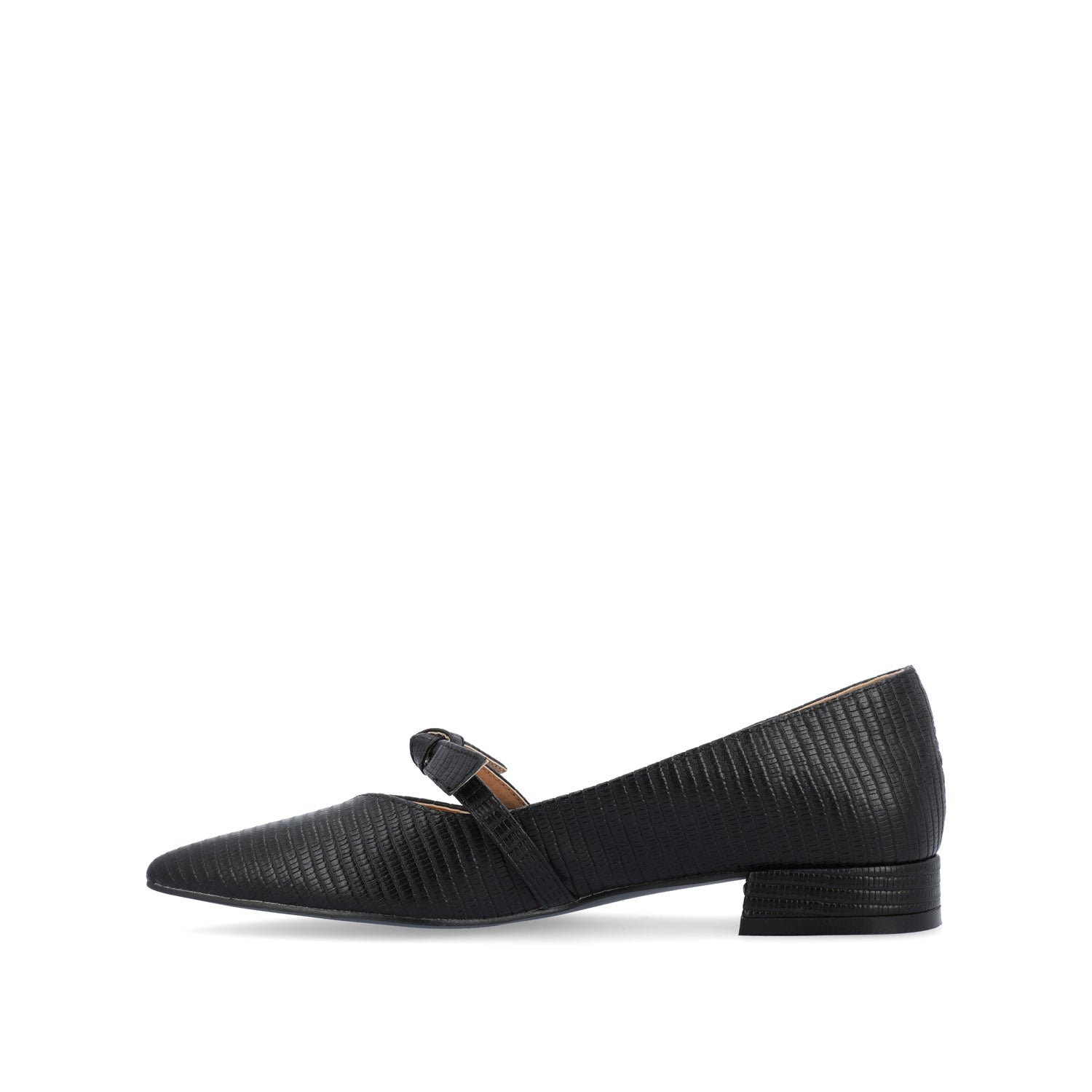 CAIT BALLET FLATS IN WIDE - Black Lizard