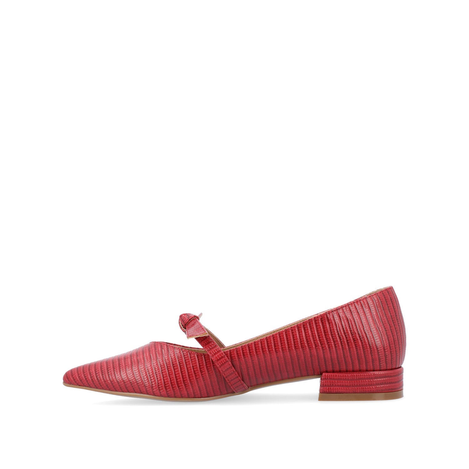 CAIT BALLET FLATS IN FAUX LIZARD - Red Lizard