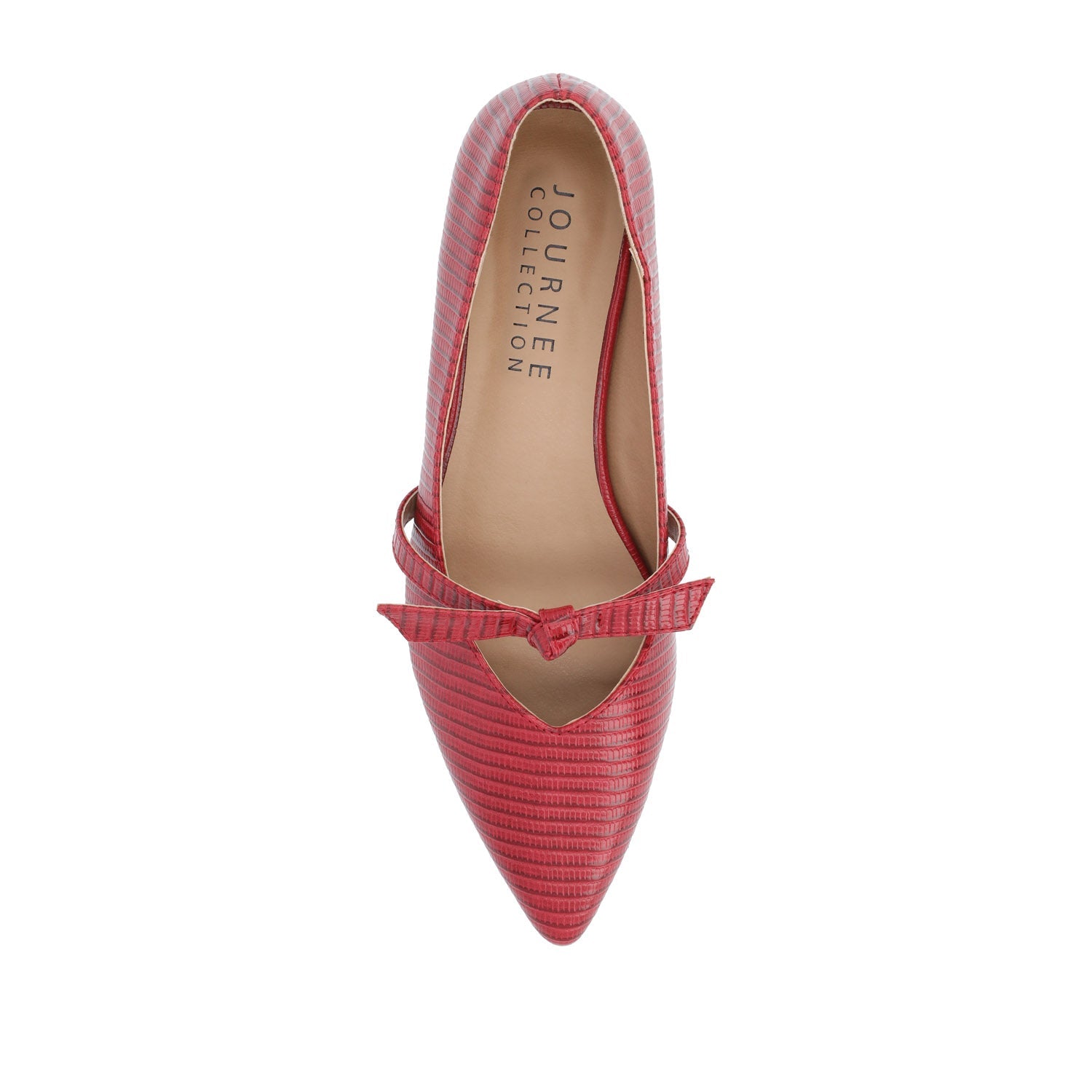 CAIT BALLET FLATS IN FAUX LIZARD - Red Lizard