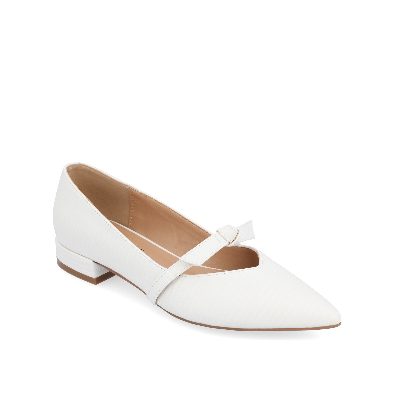 CAIT BALLET FLATS IN WIDE - White Lizard