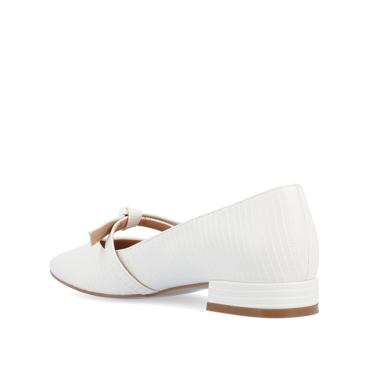 CAIT BALLET FLATS IN WIDE - White Lizard