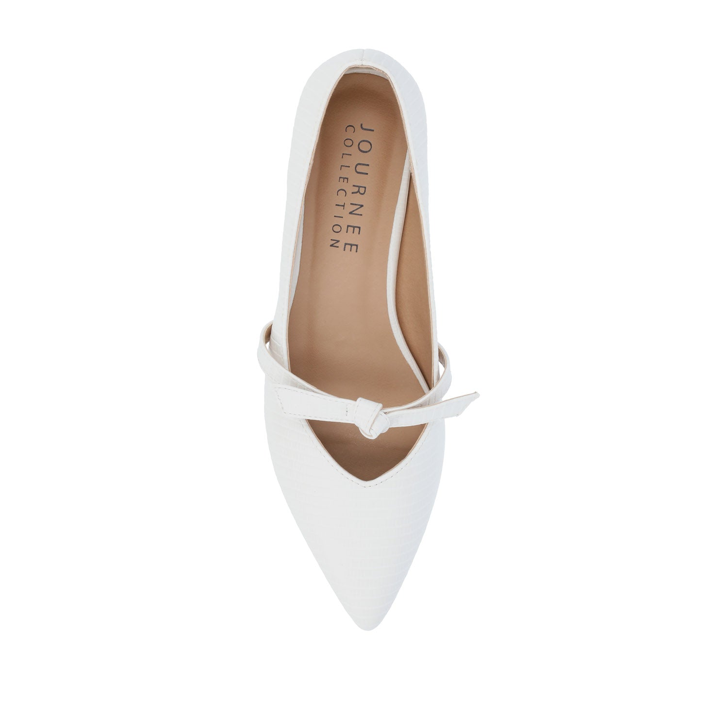 CAIT BALLET FLATS IN FAUX LIZARD - White Lizard