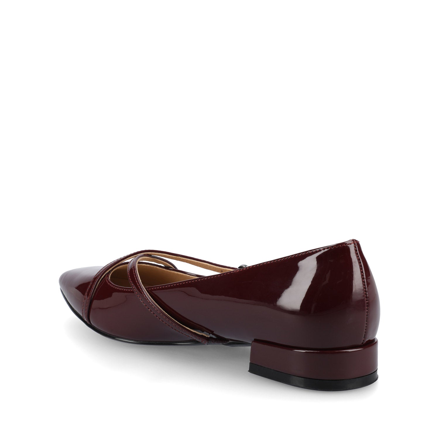 CAMBY DRESS FLAT IN WIDE - Oxblood Patent