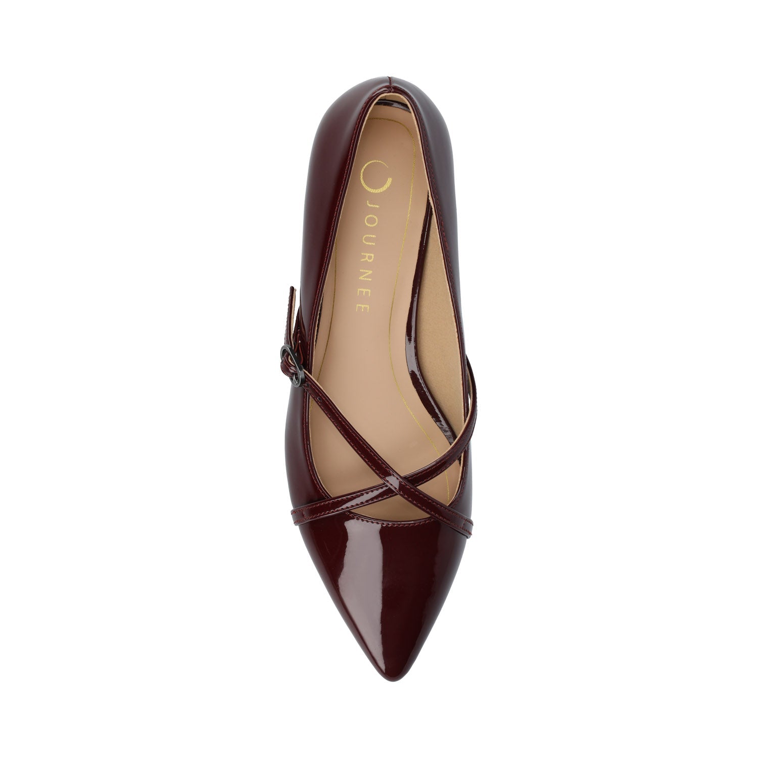 CAMBY DRESS FLAT IN VEGAN LEATHER - Oxblood Patent