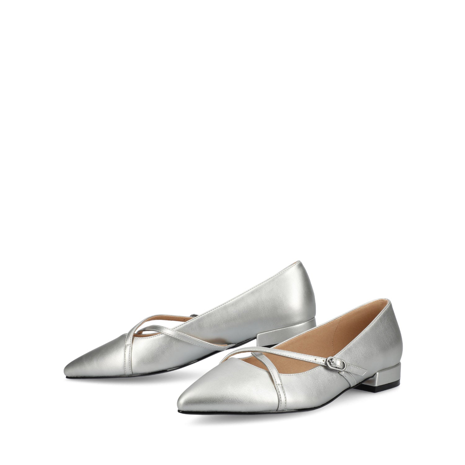 CAMBY DRESS FLAT IN WIDE - Silver PU